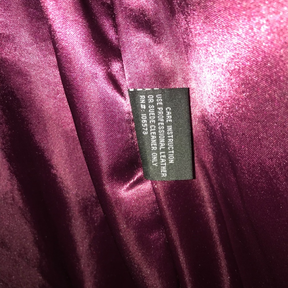Vintage 90s Women Oscar Piel Dark Burgundy Genuine 100% Leather Jacket Coat 2XL - Picture 8 of 13